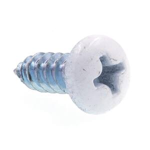 #8 x 1/2 in. Zinc Plated Steel With White Head Phillips Drive Pan Head Self-Tapping Sheet Metal Screws (25-Pack)