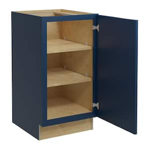 Grayson Mythic Blue Painted Plywood Shaker Assembled Base Kitchen Cabinet FH Soft Close R 18 in W x 24 in D x 34.5 in H