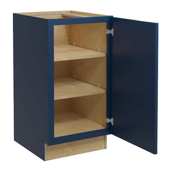 Home Decorators Collection Grayson 18 in. W x 21 in. D x 34.5 in. H Assembled Plywood Full Height Door Base Bath Cabinet in Mythic Blue RH