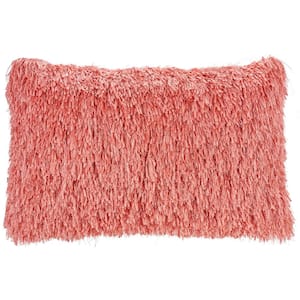 Shag Coral Shag 14 in. x 24 in. Rectangle Throw Pillow
