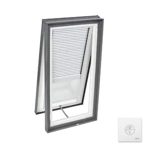 30-1/2 in. x 46-1/2 in. Solar Powered Venting Curb Mount Skylight w/ Laminated Low-E3 Glass & White Room Darkening Blind