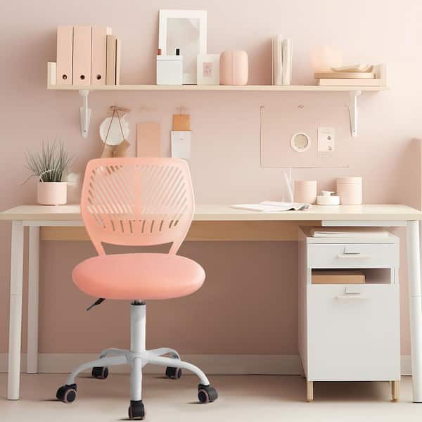 Carnation Pink Mesh Upholstery Task Chair with Adjustable Height