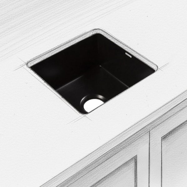 SINKOLOGY Eden Fireclay 18 in. Undermount Bar Sink in Matte Black
