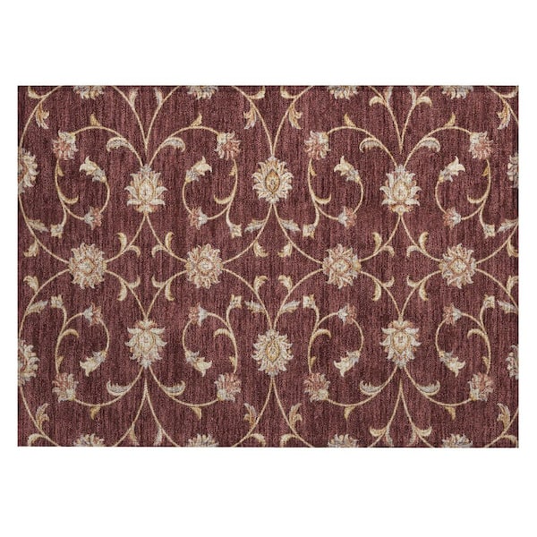 Chantille Machine Washable Indoor/Outdoor Abstract ACN3079 Burgundy 3 ft. x 4 ft. Area Rug