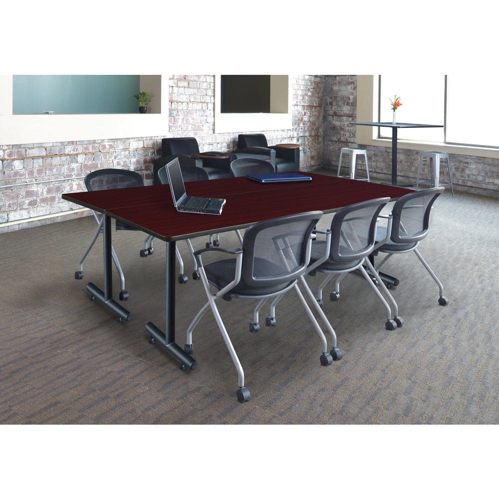 Kobe 84 in x 24 in. Mahogany Steel T-Base Training Seminar Table Desk price history on PriceWatchPro