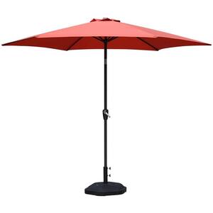 8.7 ft. Iron Patio Umbrella in Red