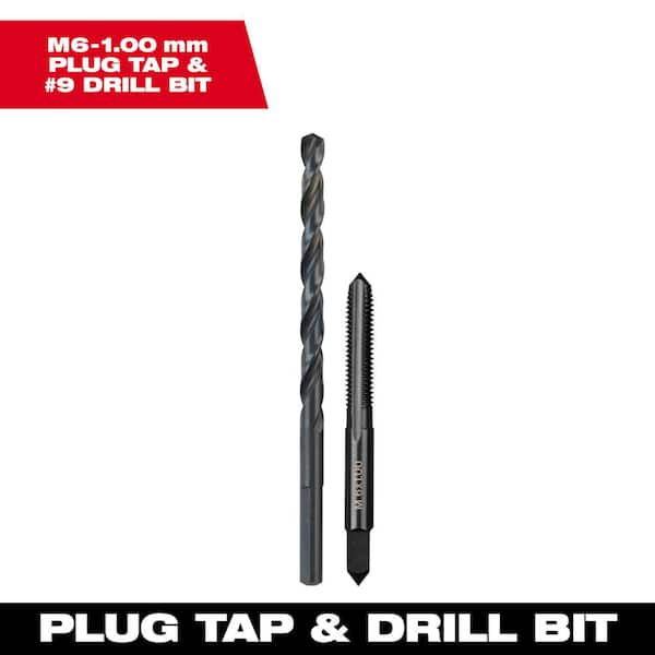 Milwaukee M6-1.00 mm Straight Flute Plug Tap and #9 Drill Bit