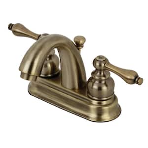 Restoration 4 in. Centerset 2-Handle Bathroom Faucet in Antique Brass