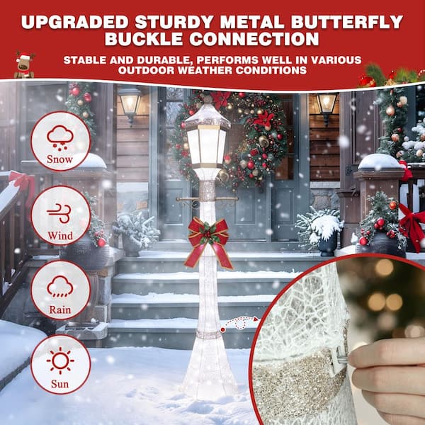 VEIKOUS 6 ft. 3D Post Light Outdoor Christmas Holiday Yard