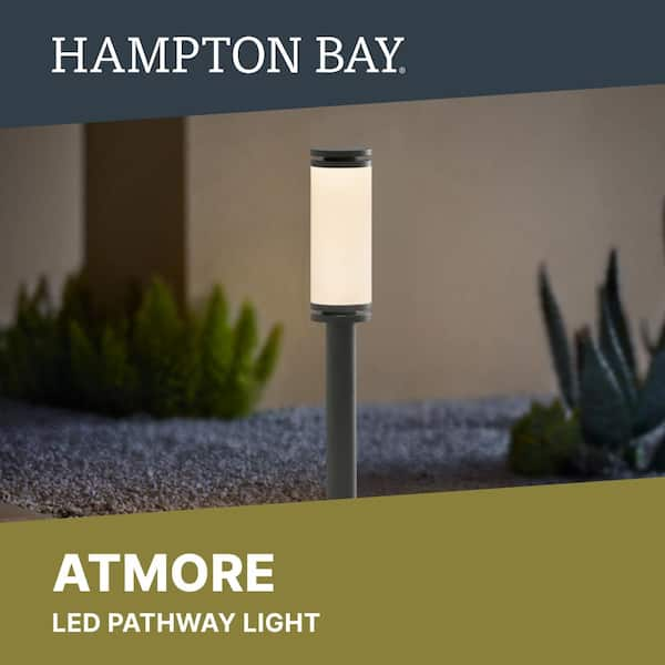 Hampton bay low voltage black seeded color on sale changing integrated led bollard light with remote