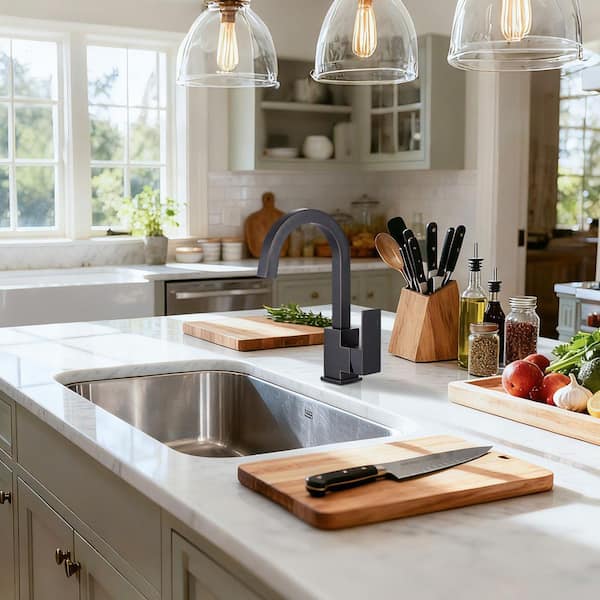 Single-Handle Stainless Steel Bar Faucet Deckplate Not Included in Oil Rubbed Bronze