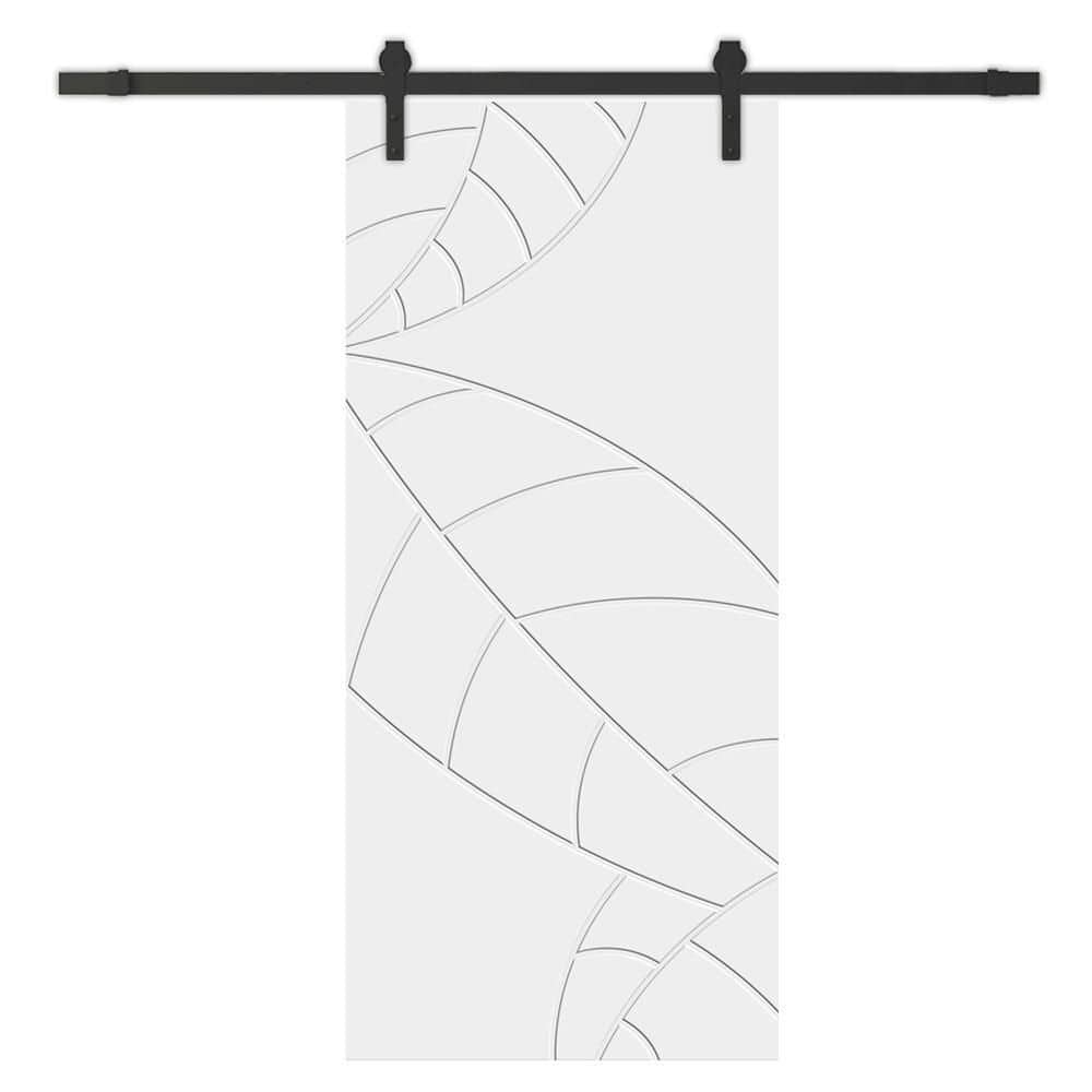 30 in. x 84 in. White Stained Composite MDF Paneled Interior Sliding Barn Door with Hardware Kit price history on PriceWatchPro