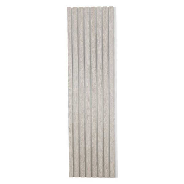 Ejoy 12.6 in. x 106 in. x 0.8 in. Acoustic Vinyl Wall Siding Panel in White Grey Color with White Base (Set of 2-Piece)