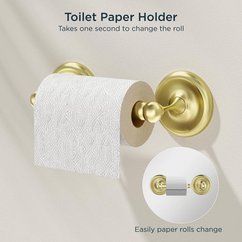 Brushed Gold 3-Piece Metal Bathroom Hardware Set