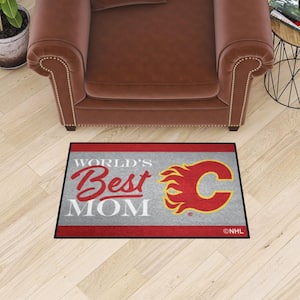 Calgary Flames Red World's Best Mom 19 in. x 30 in. Starter Mat Accent Rug