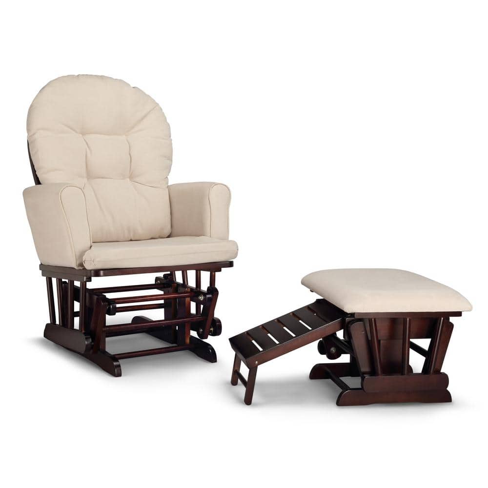 Graco Parker Espresso with Beige Semi-Upholstered Glider and Nursing Ottoman, Brown -  06442-419
