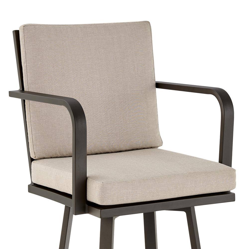 Eucalyptus Wood Outdoor Bar Stool with Cushions