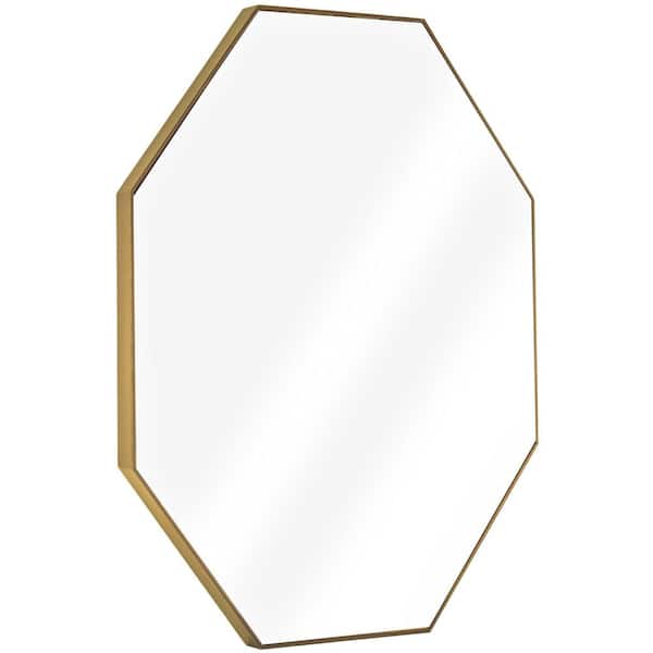 24 in. x 32 in. Gold Octagon Wall Mirror, Modern Metal Bathroom Vanity Mirror for Bedroom, Entryway and Living Room