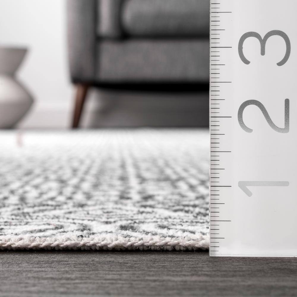 Sleek Gray Abstract Rectangular Easy-Care Rug