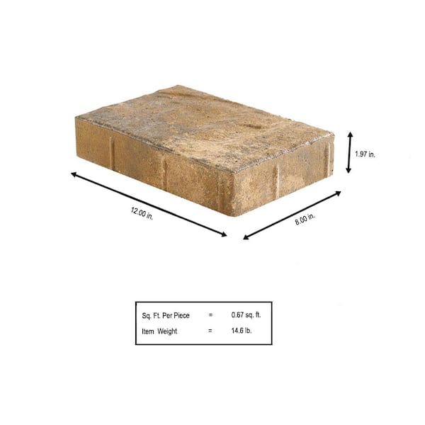 Pavestone Taverna Rec 11.81 in. L x 7.87 in. W x 1.9 in. H Yukon Concrete Paver (192-Piece/124 sq. ft./pallet)