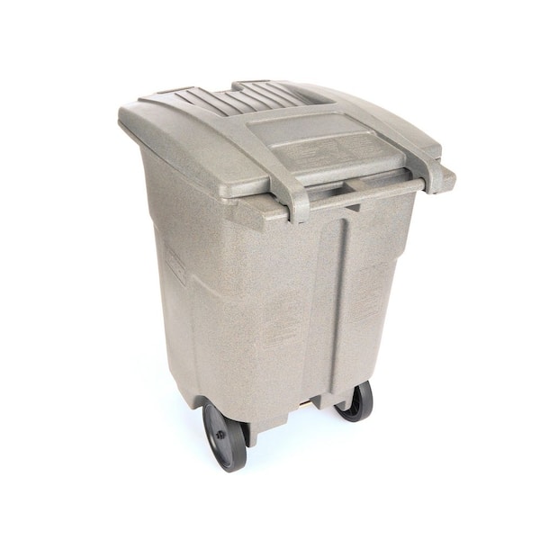 Toter 96 Gal. Graystone Document Trash Can with Wheels and Lid