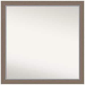 Eva Brown Narrow 29.25 in. W x 29.25 in. H Non-Beveled Bathroom Wall Mirror in Brown, Silver