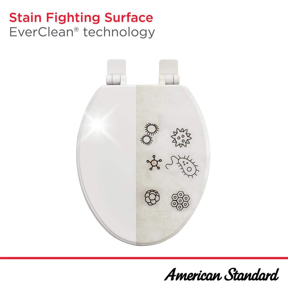 White Elongated Soft Close Toilet Seat with Ever Clean Surface