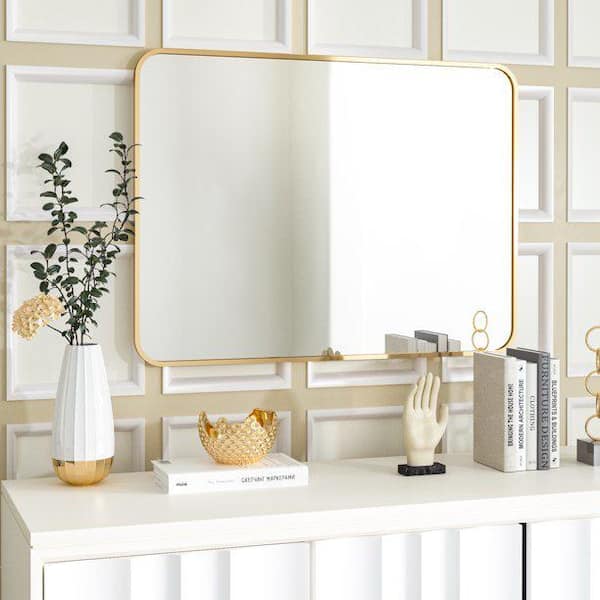 22 in. W x 30 in. H Rectangular Metal Framed Wall Mount Modern Decor  Bathroom Vanity Mirror 2023-3-3-9 - The Home Depot