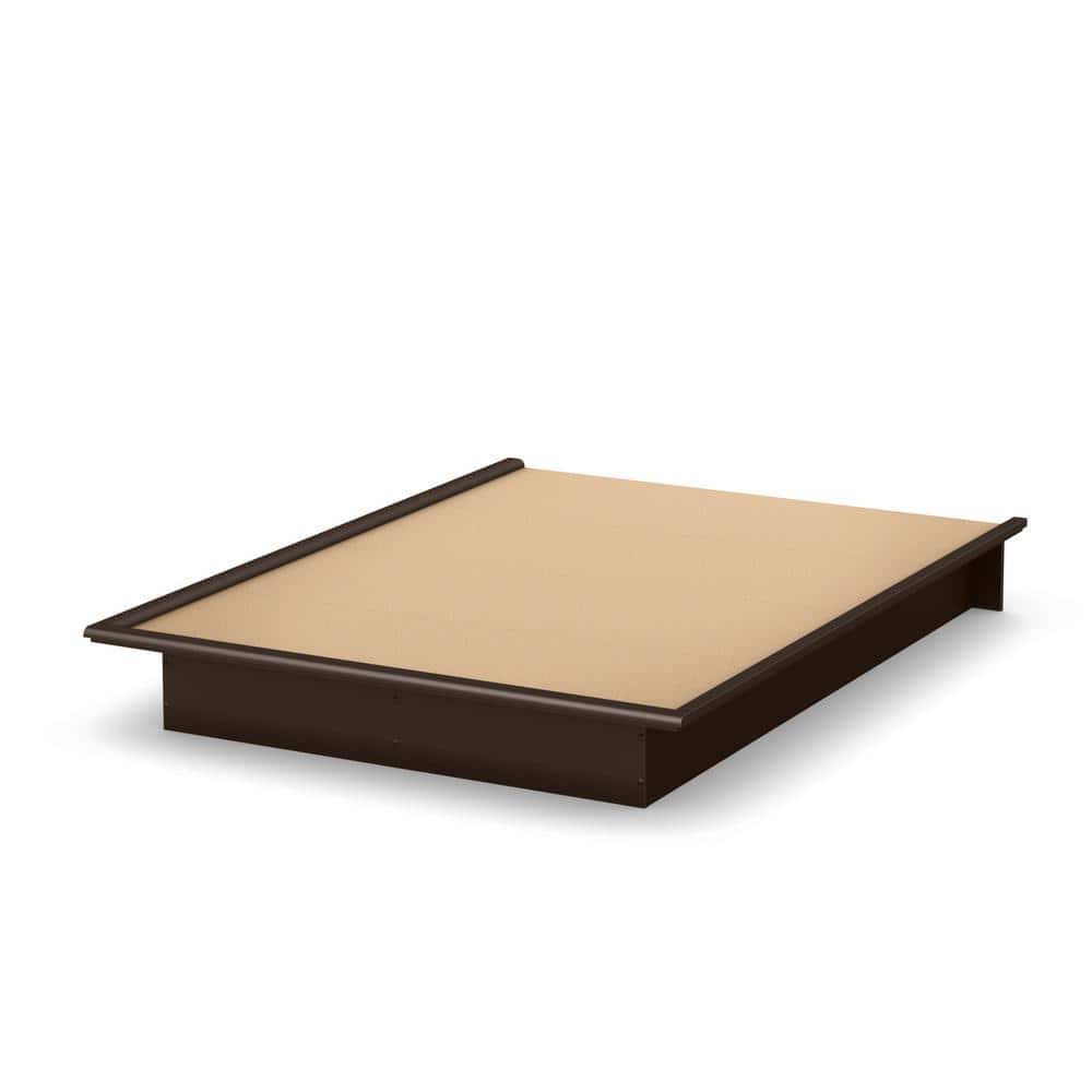 Elegant Queen-Sized Upholstered Platform Bed in Rich Brown