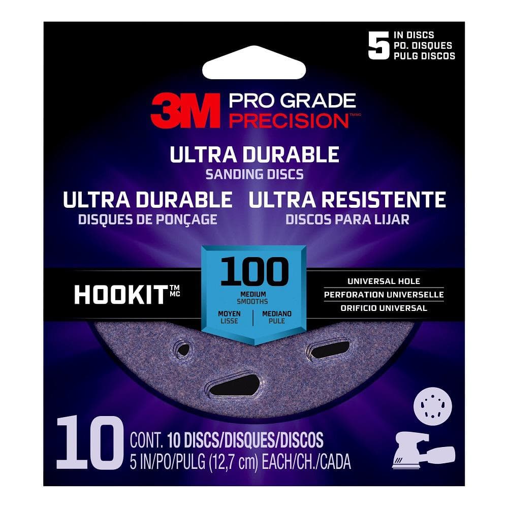 Pro Grade Precision 5 in. 100-Grit Ultra Durable Universal Hole Sanding Dis