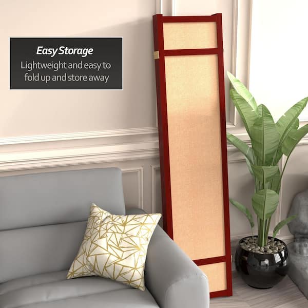6 ft. Rosewood 4-Panel Room Divider