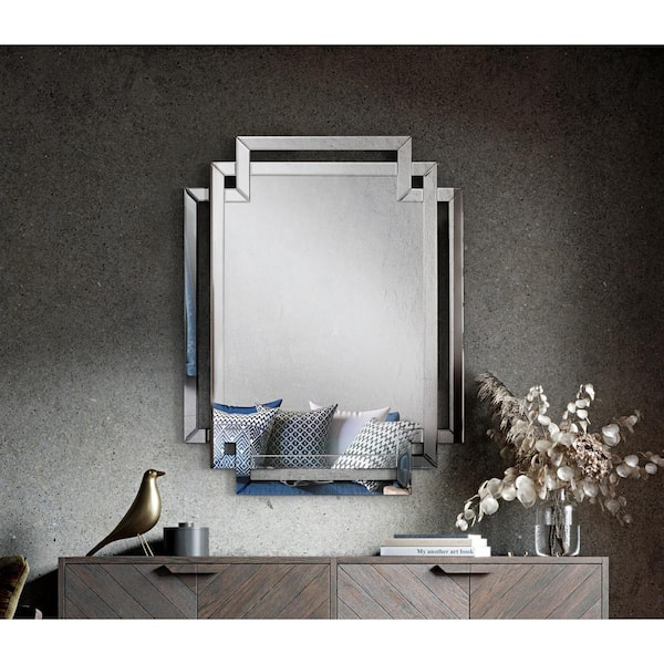 Inspired Home Mckenna Clear 35.4 in. D x 0.71 in. H x 27.6 in. W Mirror Accent