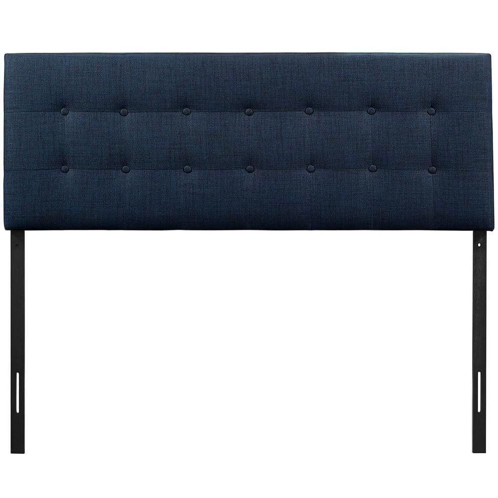 Emily Queen Upholstered Fabric Headboard Navy - Modway: 1 Year Warranty, Wood Frame, No Box Spring Needed