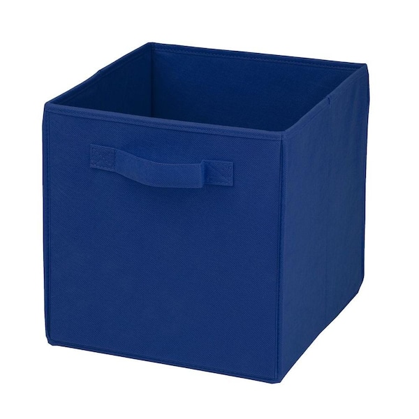 Honey-Can-Do 22 Qt. Non-Woven Foldable Cube Bin Blue (4-Pack)