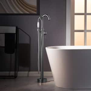 Bradbury Single-Handle Freestanding Floor Mount Tub Filler Faucet with Hand Shower in Chorme