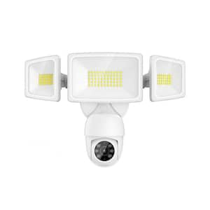 Outdoor 2K Smart Floodlight Hardwired Security Camera with Al Detection, Auto Tracking, Night Vision, 2-Way Audio, White