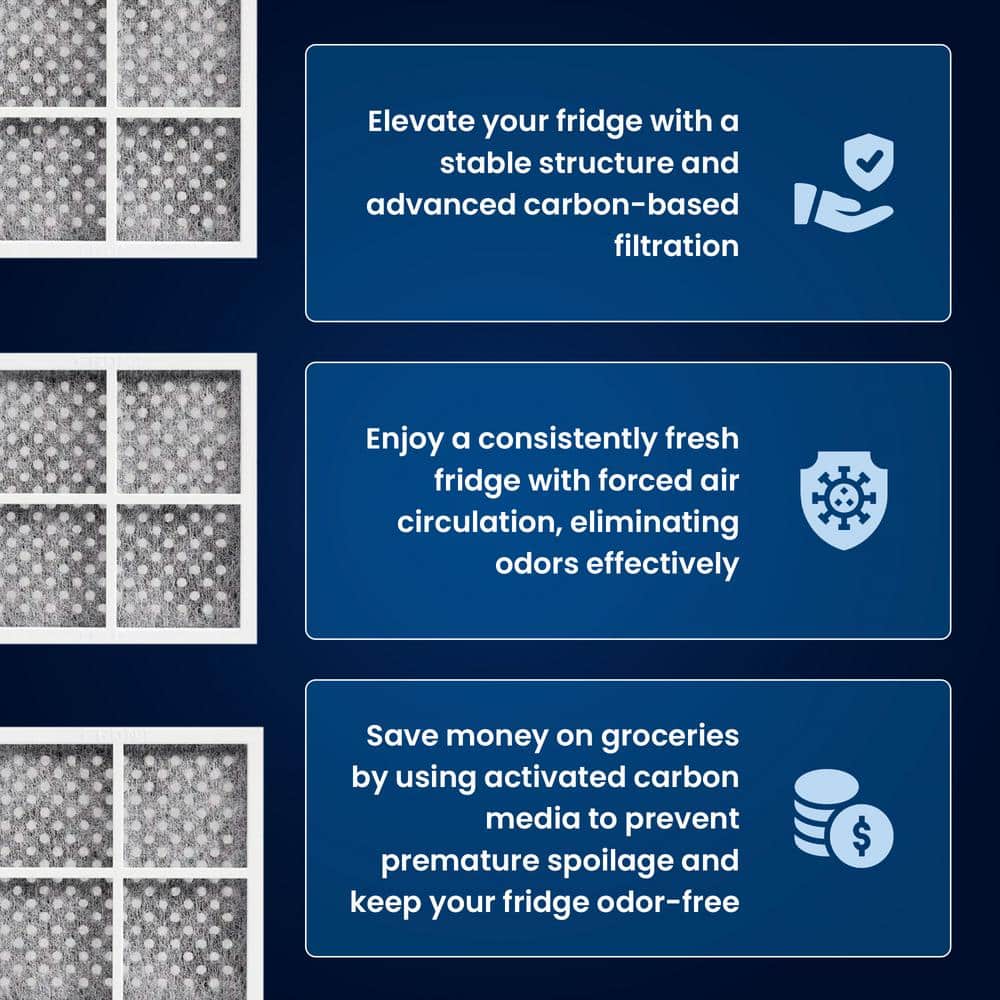 Mist Fresh 3-Pack Activated Carbon Refrigerator Air Filter