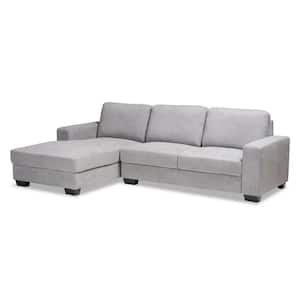 Nevin Light Gray Fabric Sectional with Left Facing Chaise