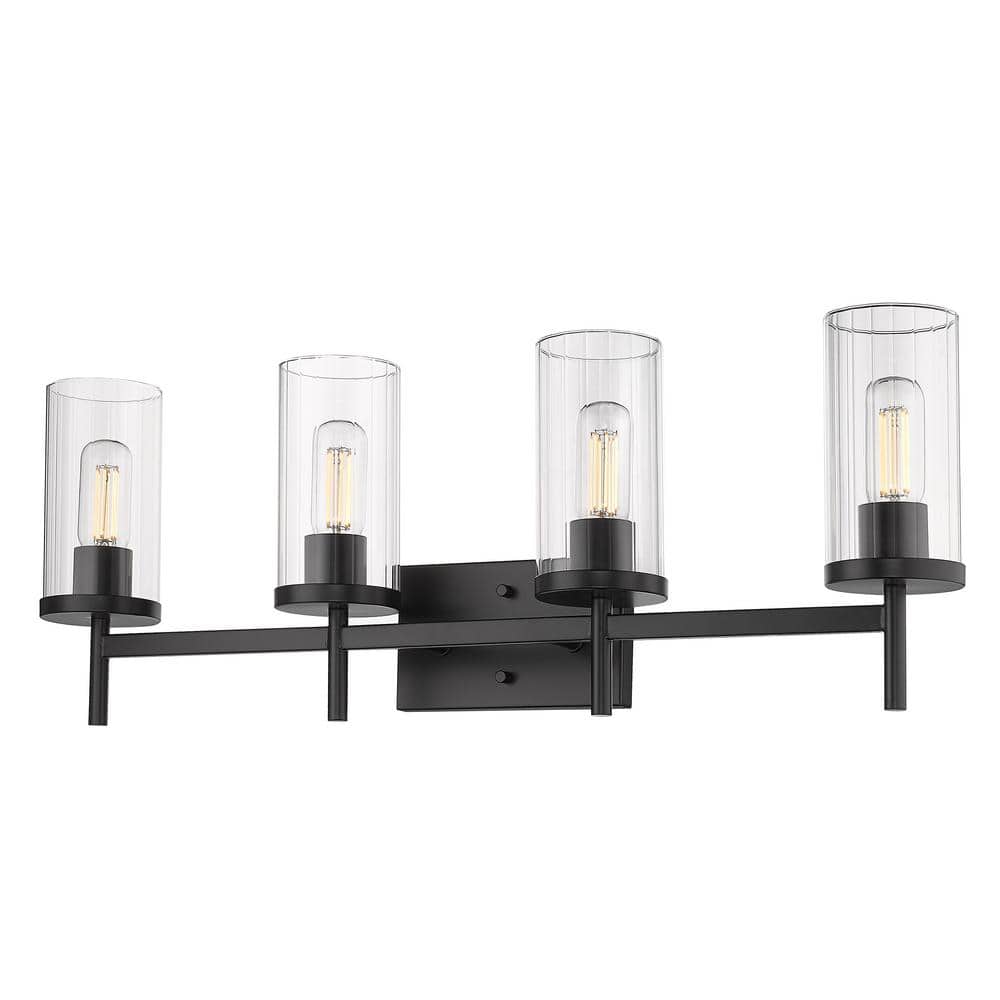 Winslett 8 in. 4-Light Matte Black Vanity Light price history on PriceWatchPro