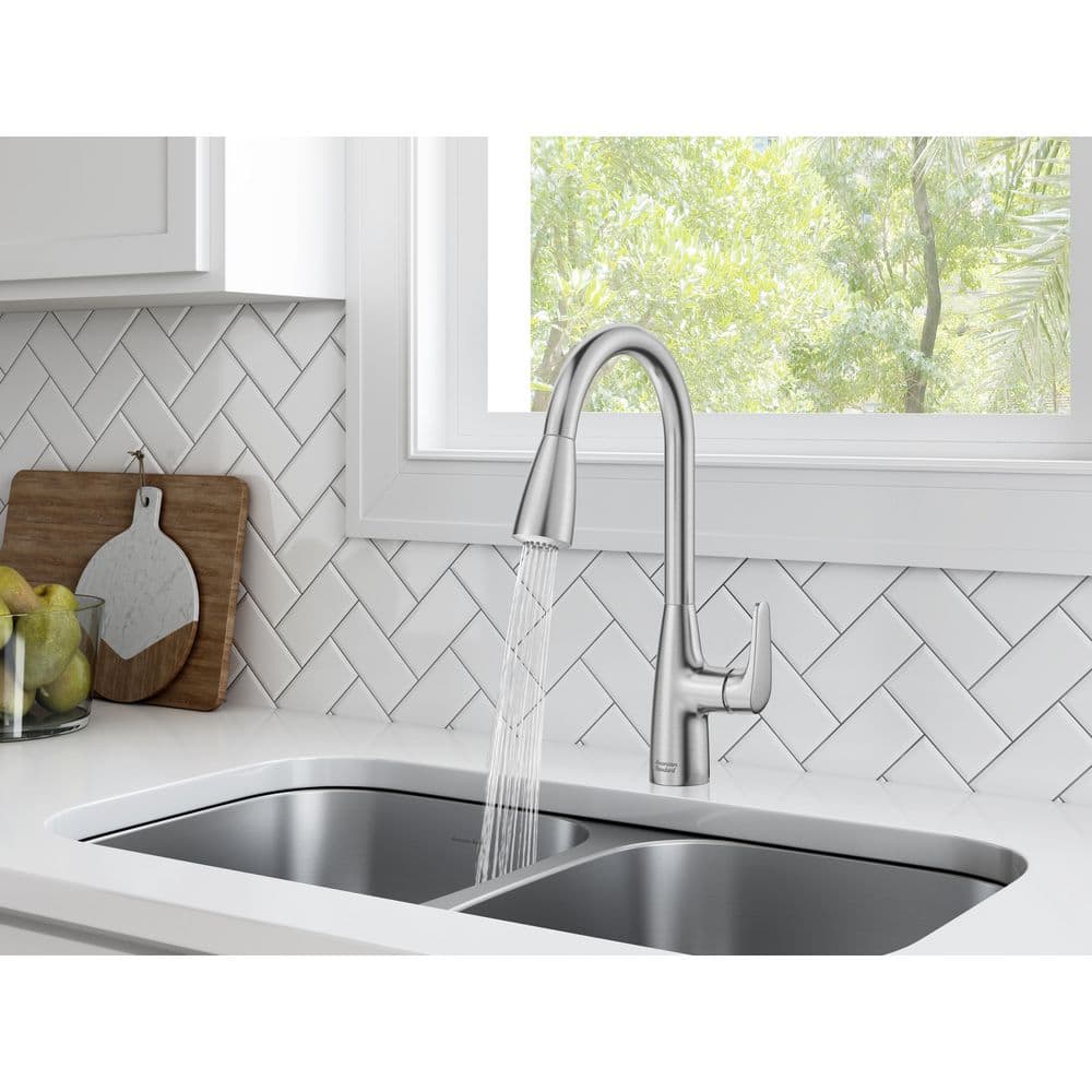 Stainless Steel Single-Handle Pull-Down Kitchen Faucet with Spray