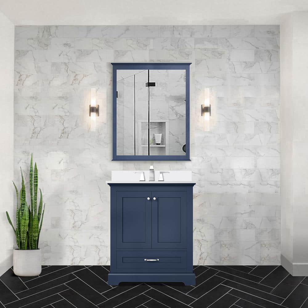 Dukes 30 in. W x 22 in. D Navy Blue Single Bath Vanity with Cultured Marble Top price history on PriceWatchPro