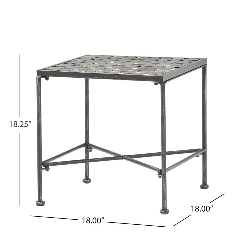 Petra Black Iron Square Outdoor Side Table