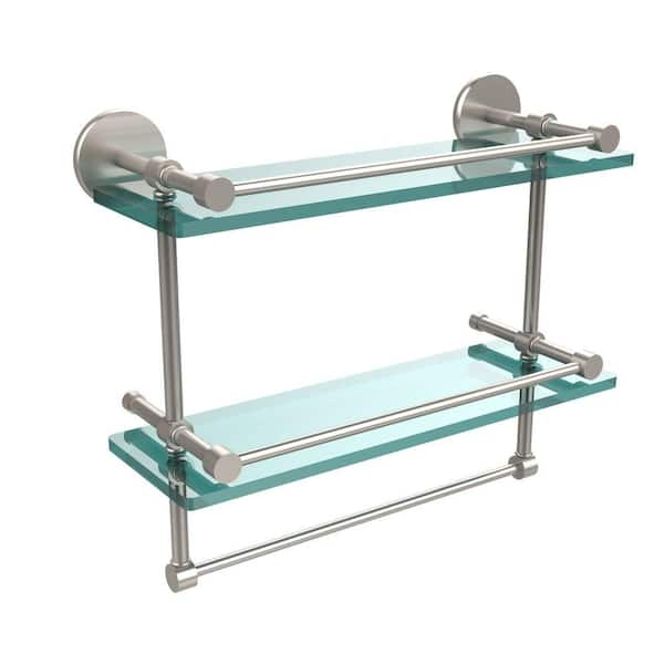 DANYA B 15.75 in. W Wall Mounted 3 Tier Bathroom Shelf with Towel Bar and  Removable Trays in White and Chrome HA80583 - The Home Depot