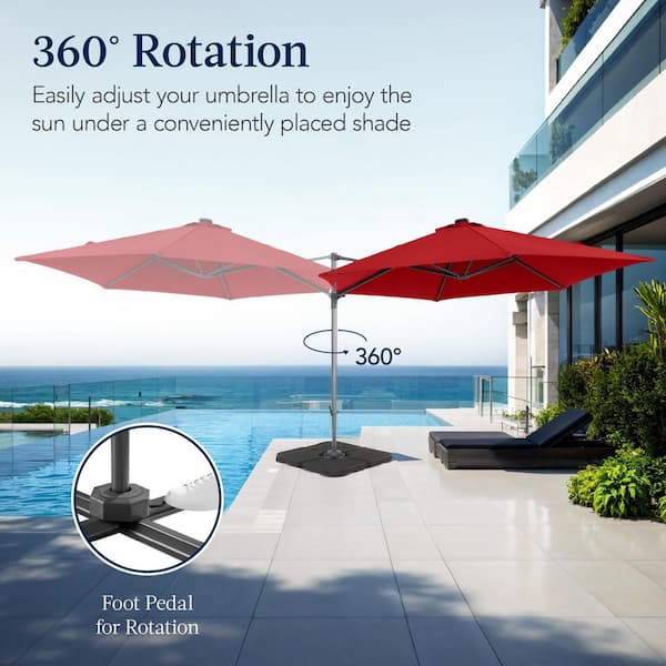 Best Choice Products Red 10 ft. Solar LED Cantilever Patio