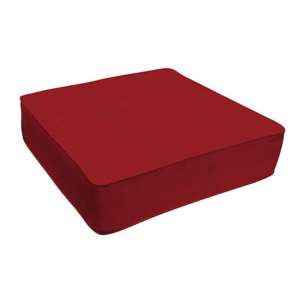 Honeycomb Outdoor Deep Seating Lounge Seat Cushion Textured Solid Imperial Red