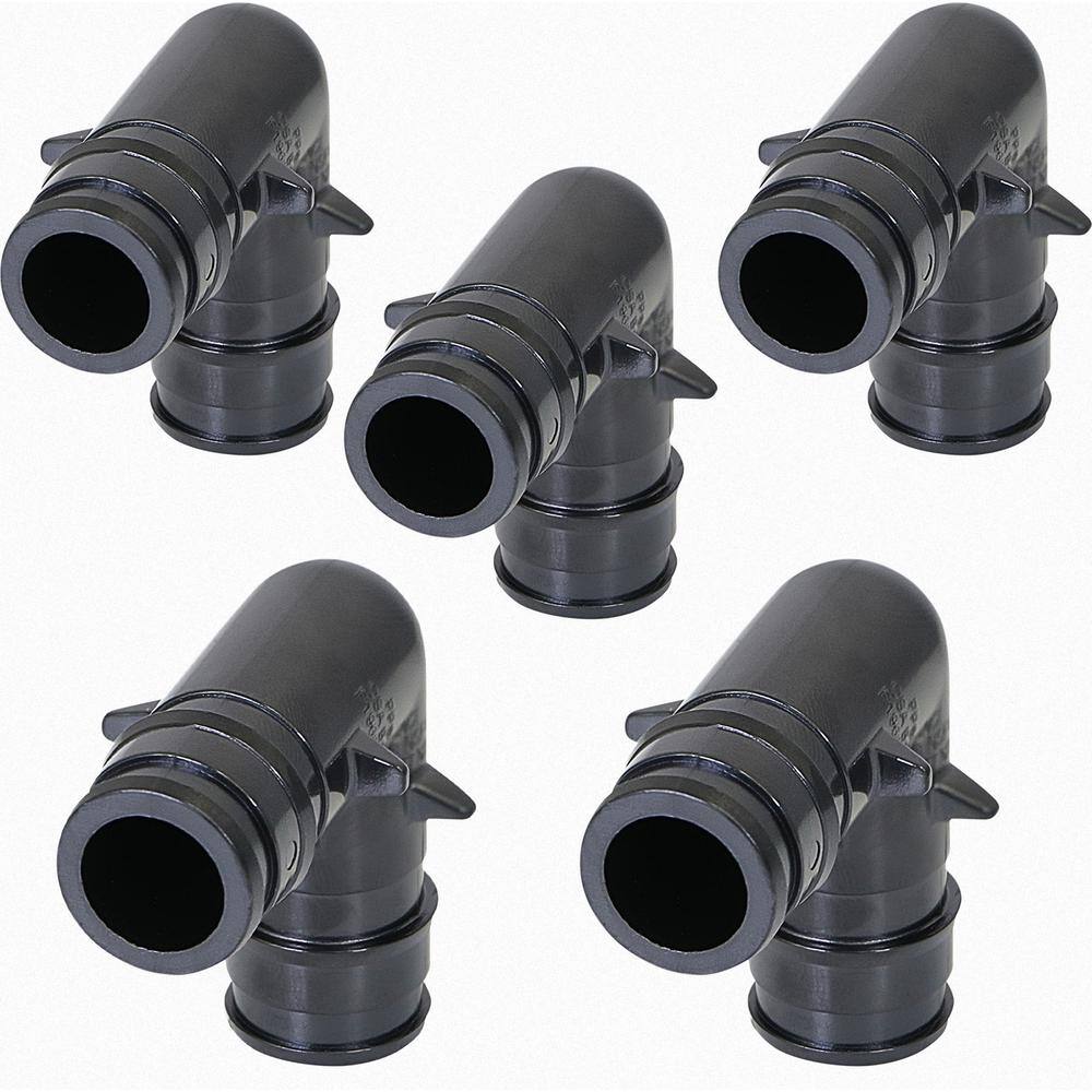 1 in. PEX-A Plastic 90-Degree Poly Alloy Expansion Barb Connections Elbow Pipe Fitting in Black (Pack of 5) price history on PriceWatchPro