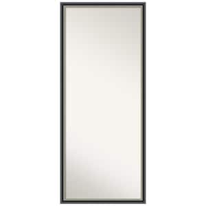 Theo Black Silver 26.75 in. W x 62.75 in. H Non-Beveled Modern Rectangle Wood Framed Full Length Floor Leaner Mirror