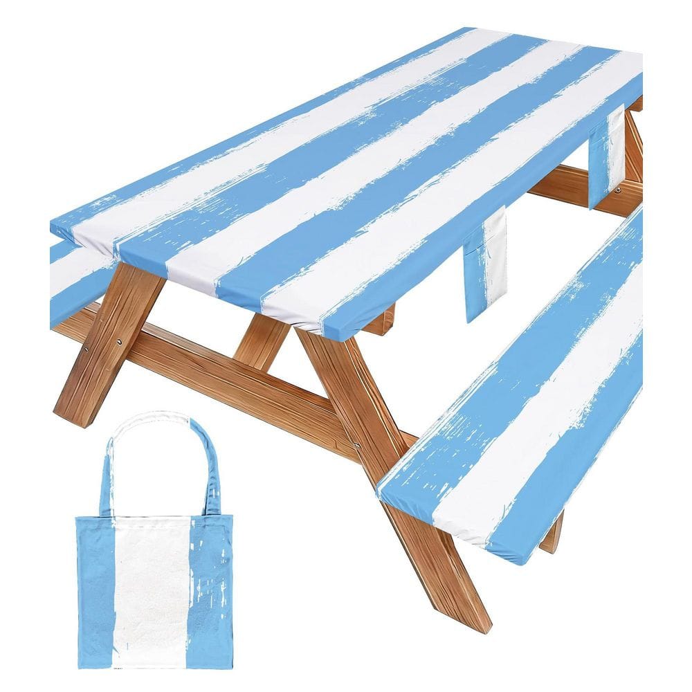 Waterproof Windproof Picnic Tablecloth Set with Bench Covers for Outdoor Camping Fitted Rectangle Tables 1 Set price history on PriceWatchPro