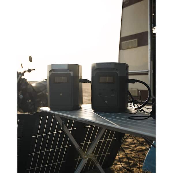 EcoFlow 1800W Output/2700W Peak Delta 2 Push-Button Start Solar Generator  with DELTA2 Extra Battery & 400W Solar Panel DELTA2+EB+400W - The Home Depot