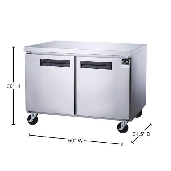 Peak Cold Commercial Under Counter Stainless Steel Freezer; 27 W